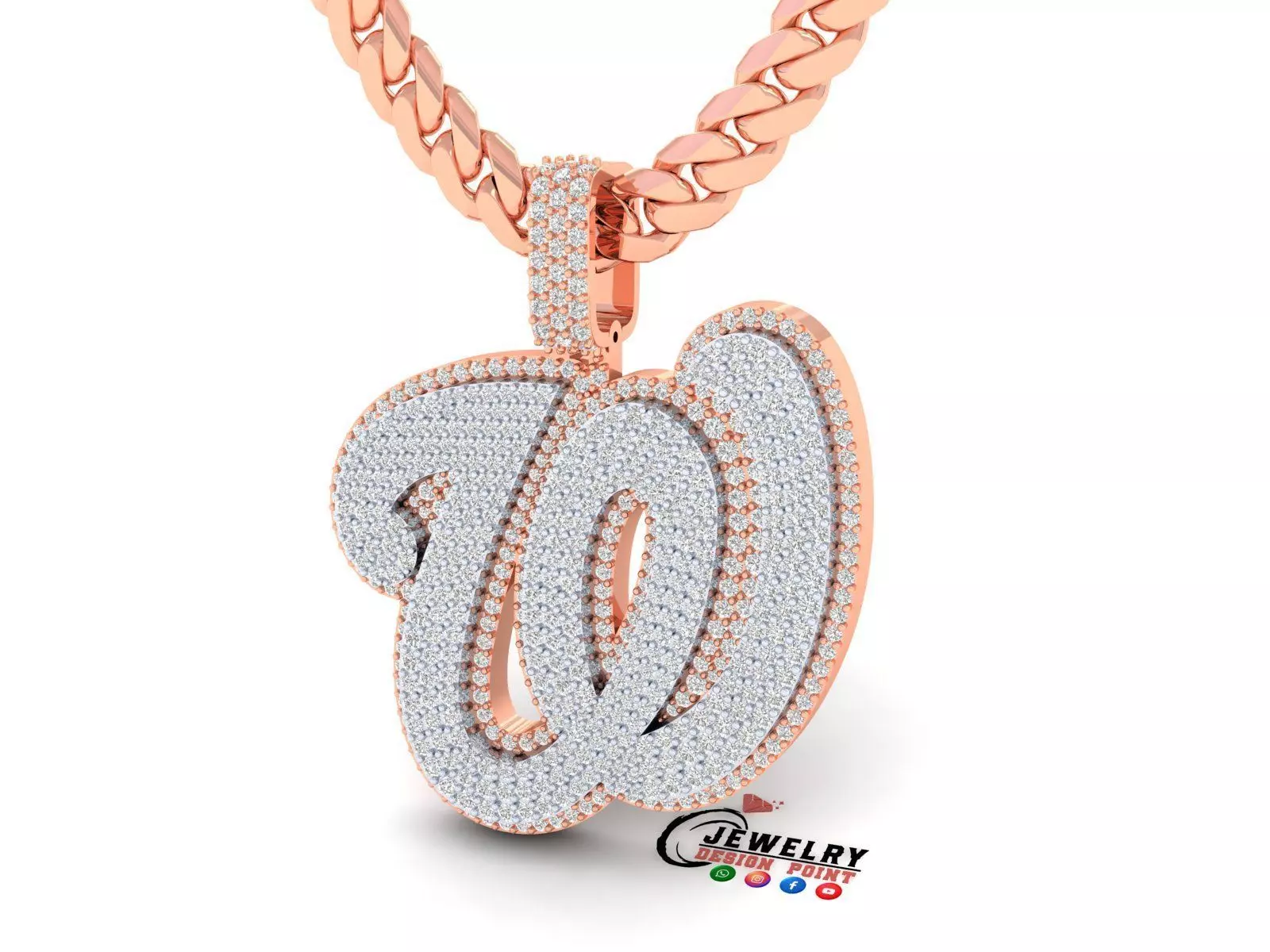 Custom Washington Nationals Diamond Pendant - Base Ball Team 3D print model_0