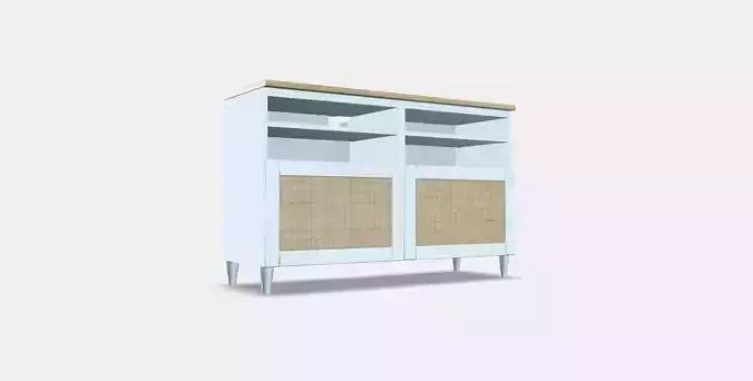 BESTA TV bench with doors 36