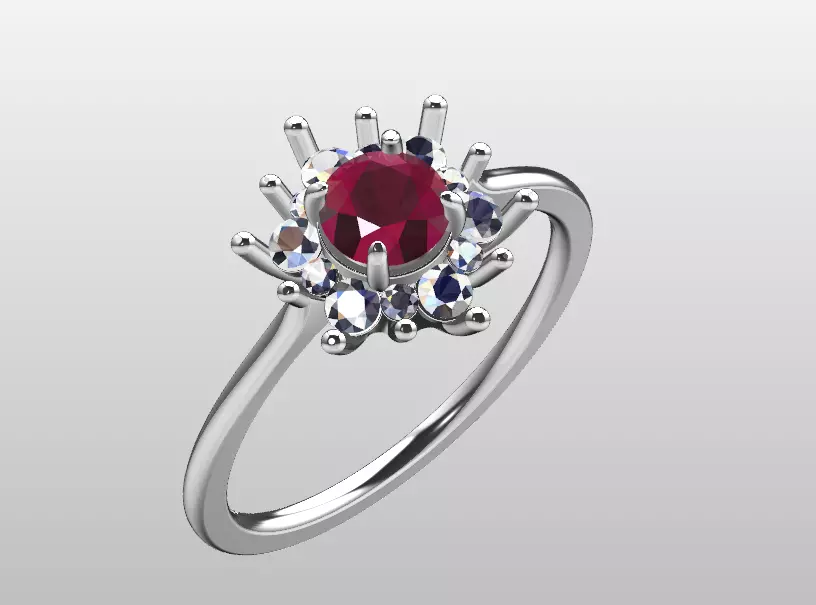 diamond anturage ring Free 3D print model