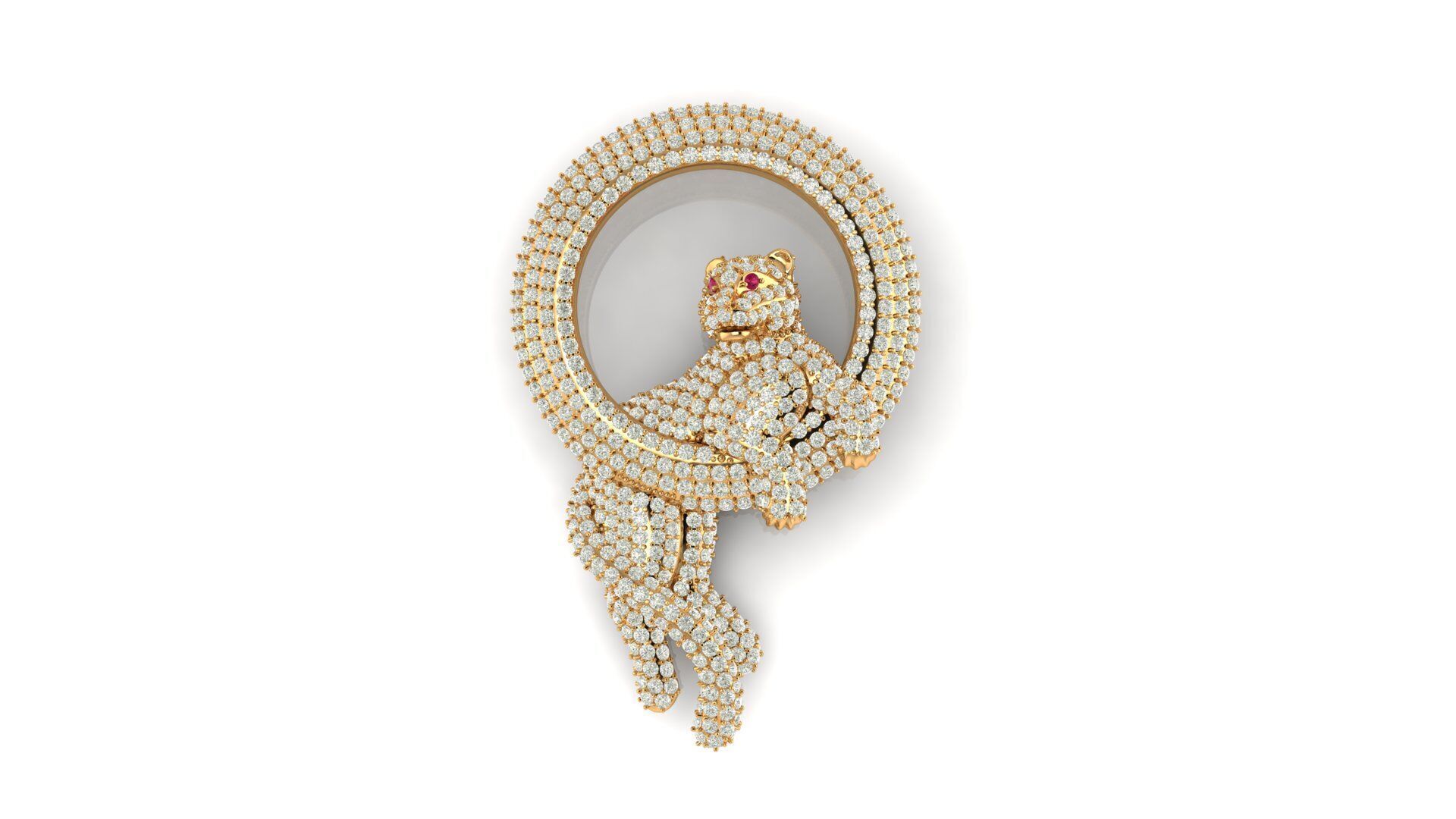 panther pendant 3D print model_5