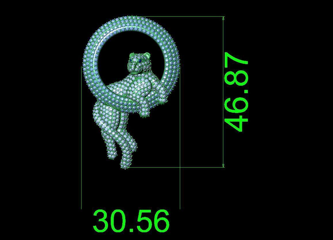 panther pendant 3D print model_2