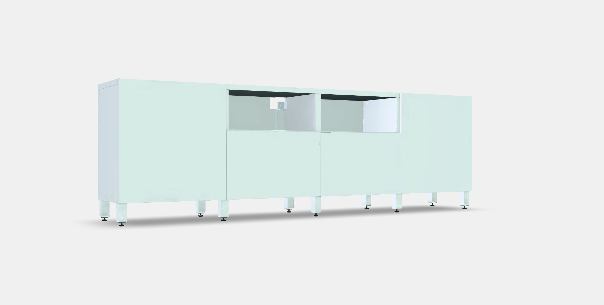 BESTA TV bench with doors and drawers 3 Low-poly 3D model_9
