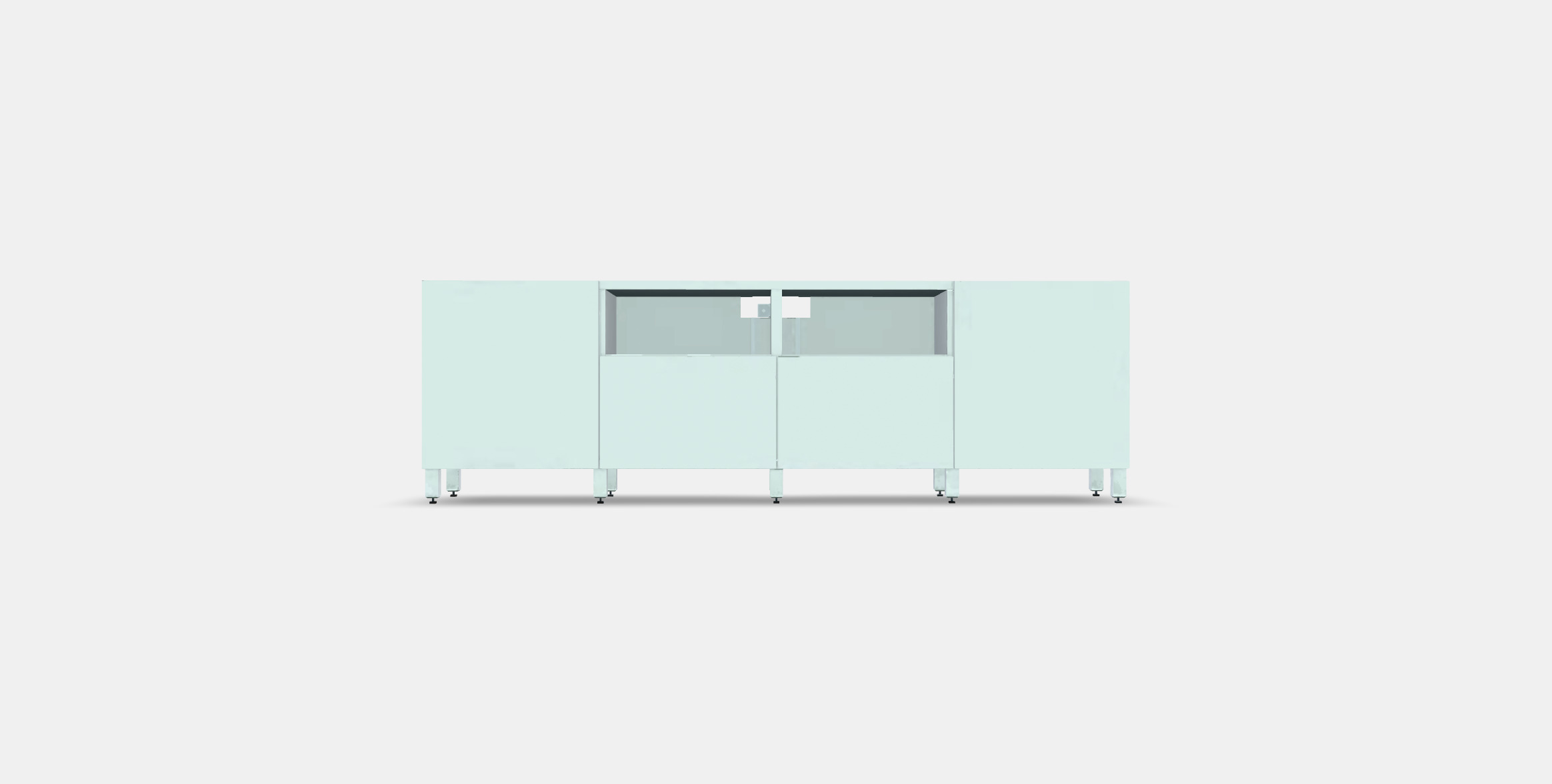 BESTA TV bench with doors and drawers 3 Low-poly 3D model_10