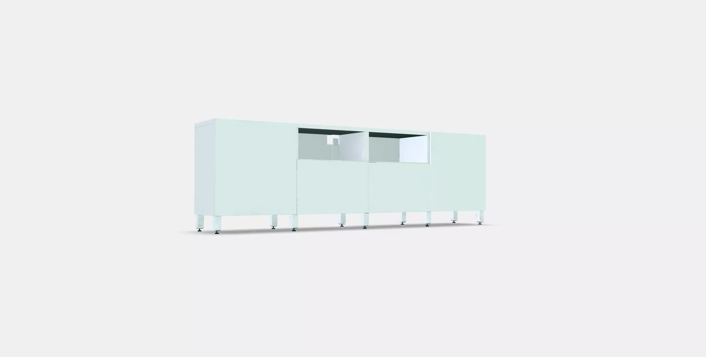 BESTA TV bench with doors and drawers 3 Low-poly 3D model_0