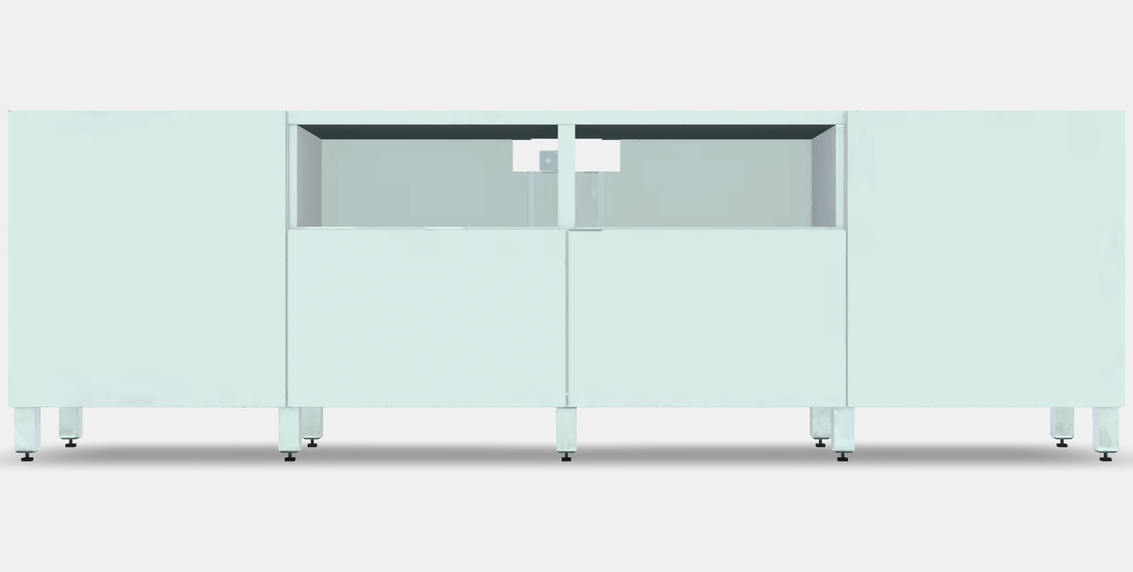 BESTA TV bench with doors and drawers 3 Low-poly 3D model_11