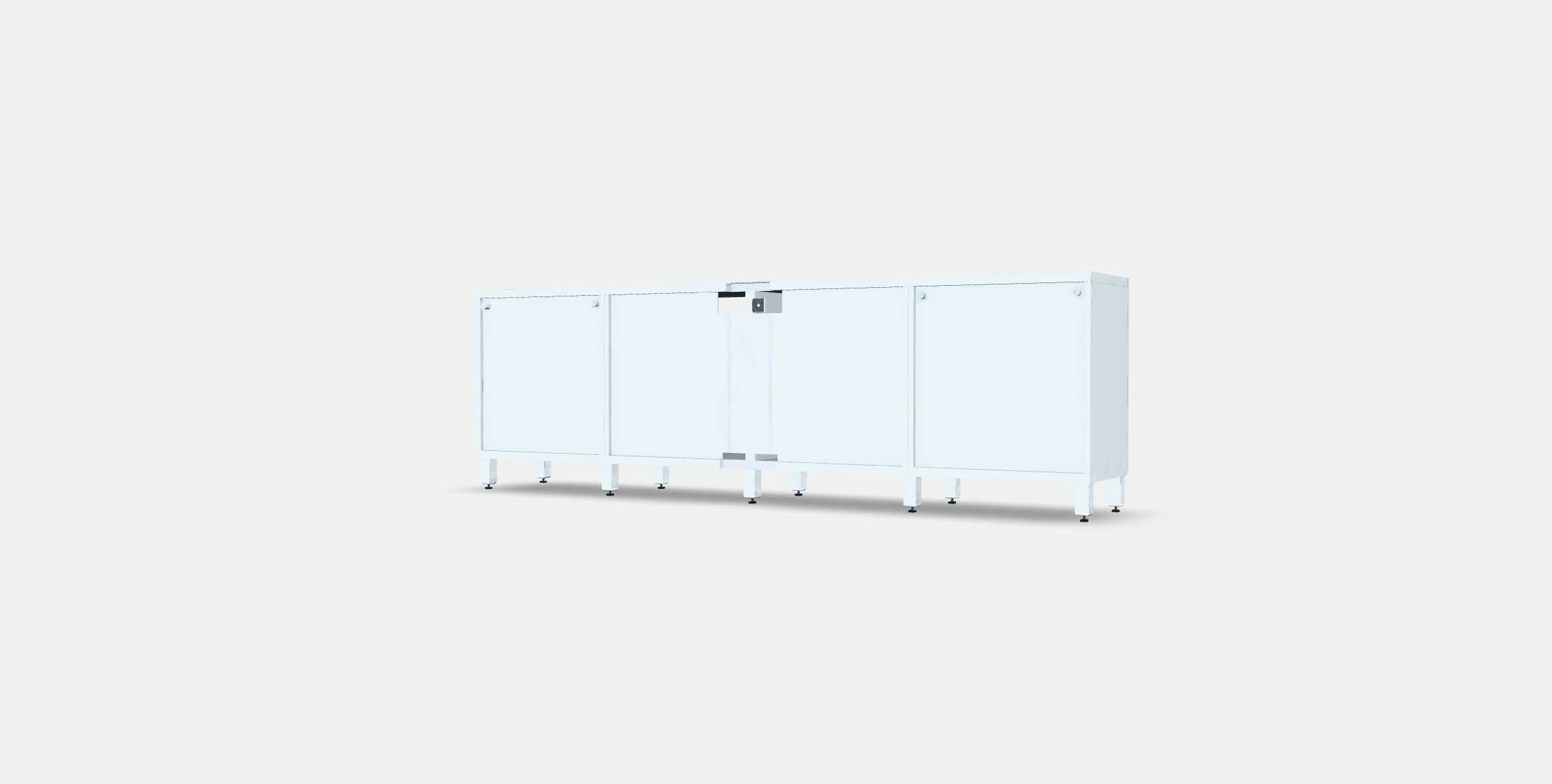 BESTA TV bench with doors and drawers 3 Low-poly 3D model_5