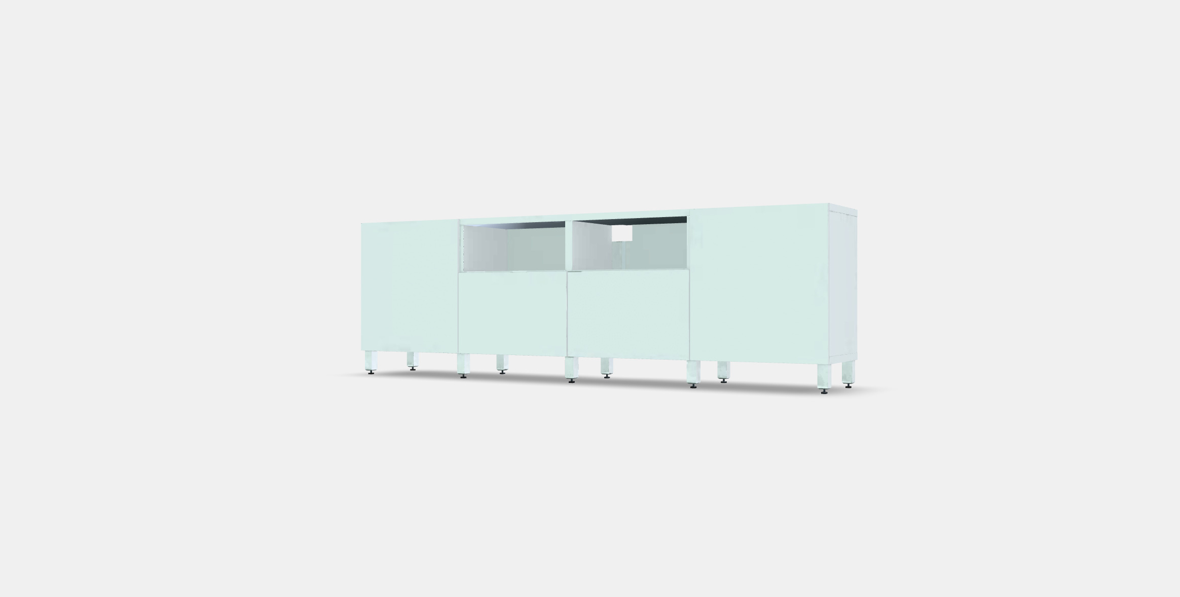 BESTA TV bench with doors and drawers 3 Low-poly 3D model_12