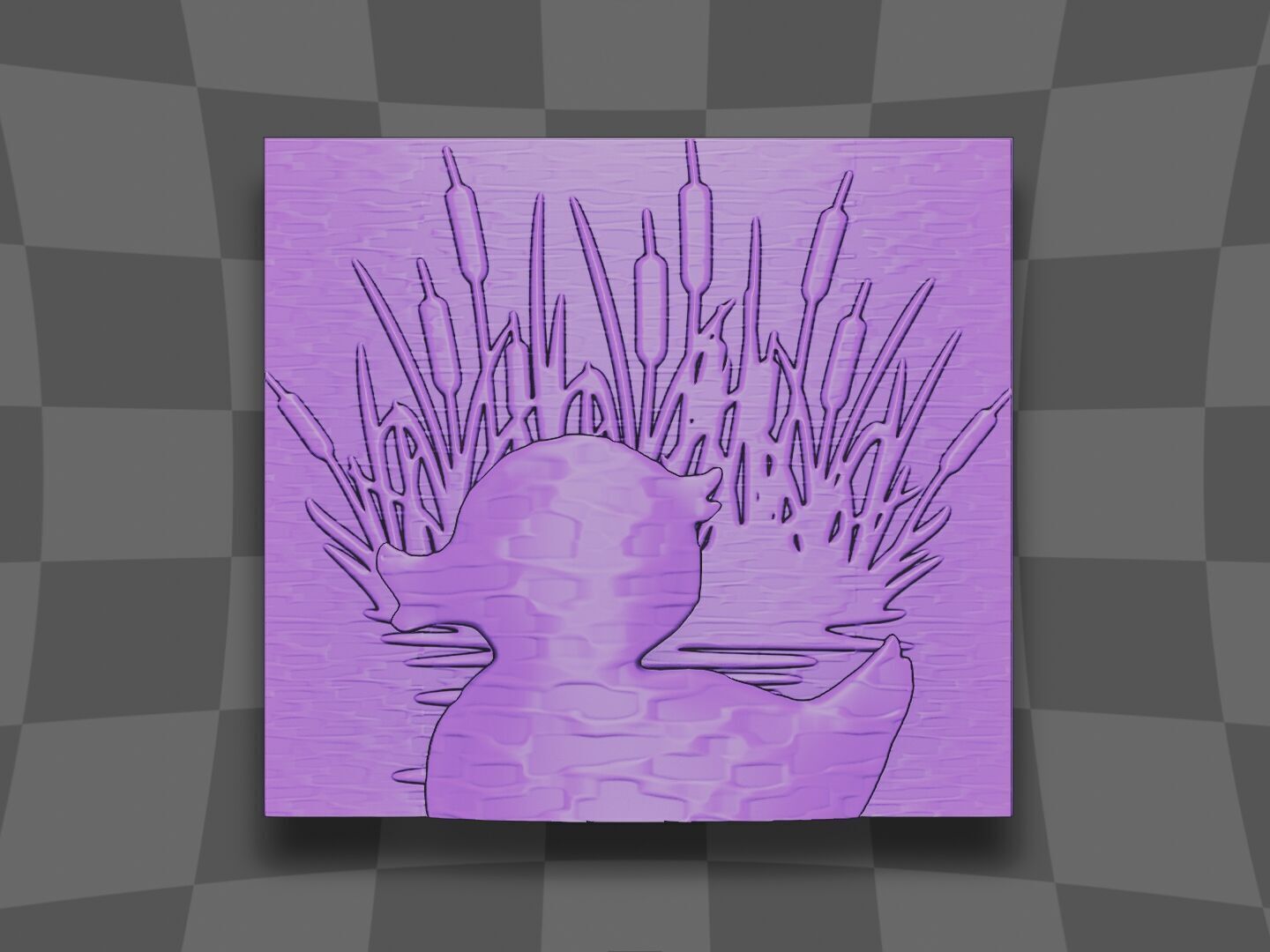 The cute duck in the lake 3D print model_1