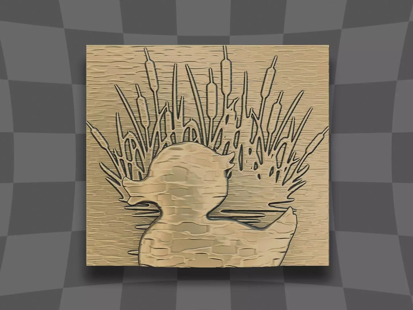 The cute duck in the lake 3D print model_0