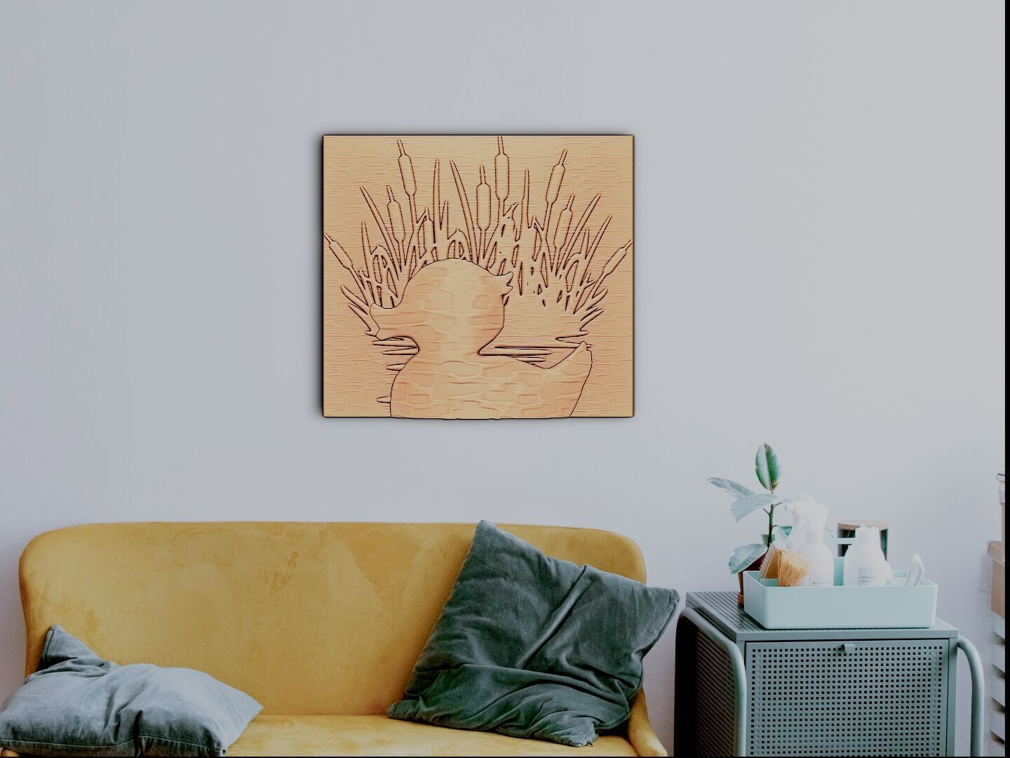 The cute duck in the lake 3D print model_3