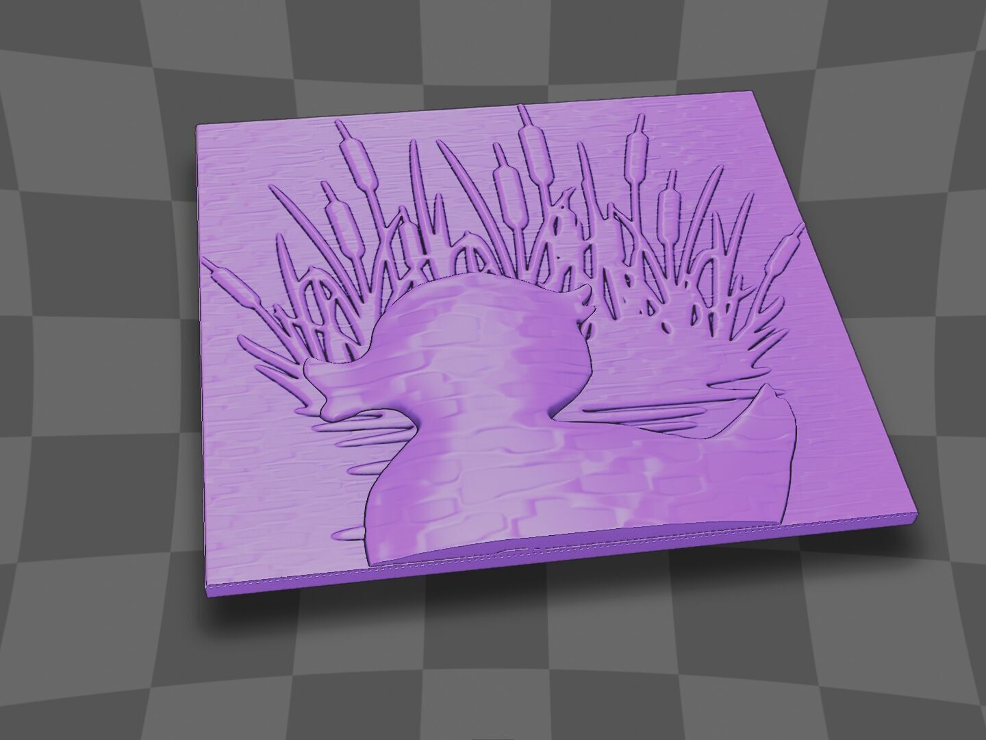 The cute duck in the lake 3D print model_4