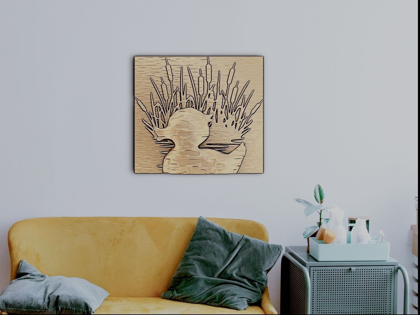 The cute duck in the lake 3D print model_2