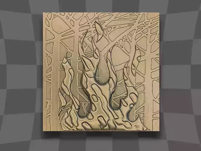 Fire incident in forest 3D print model