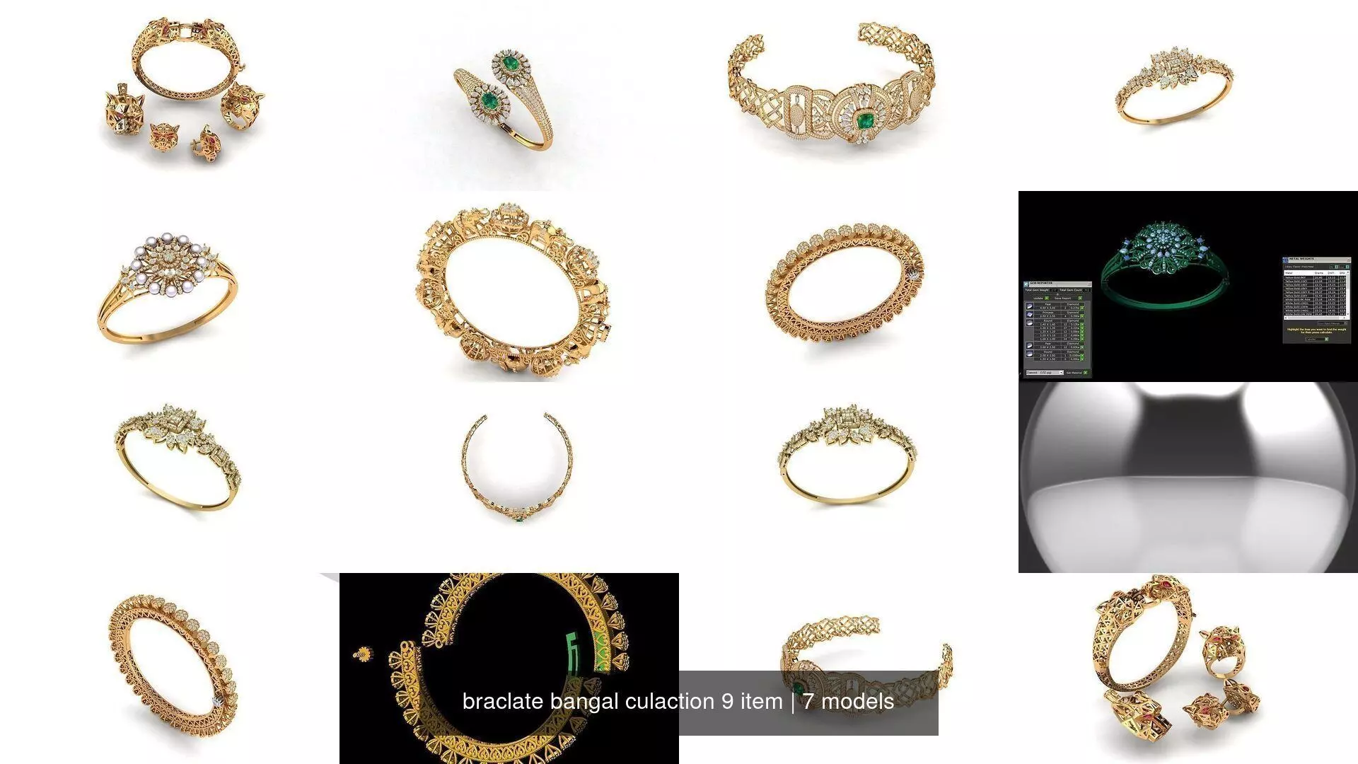 braclate bangal culaction 9 item 3D Model Collection_0