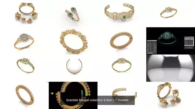 braclate bangal culaction 9 item 3D Model Collection