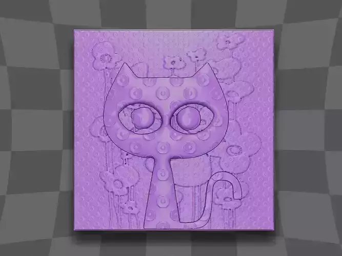 The cute cat design 3D print model