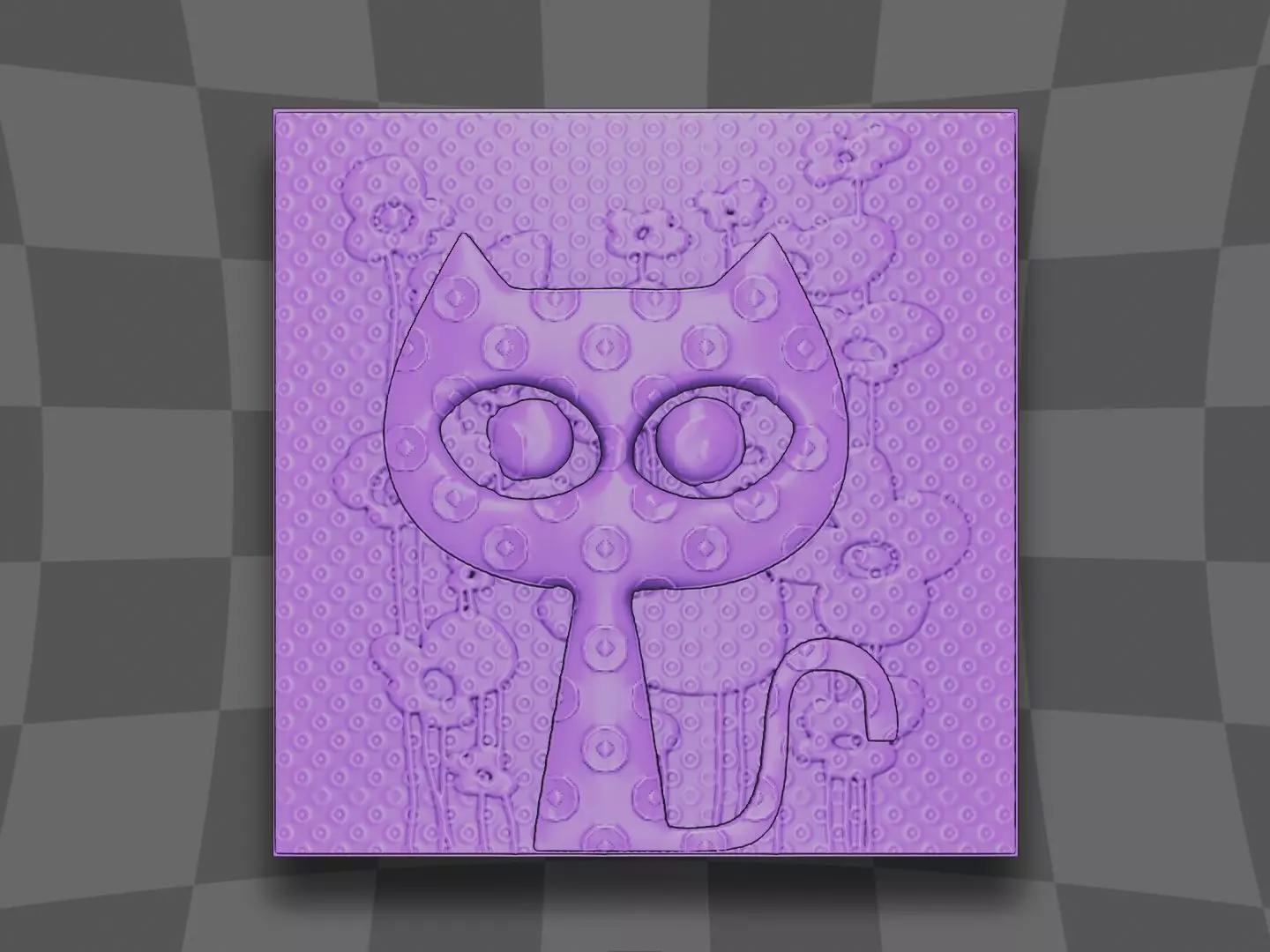 The cute cat design 3D print model