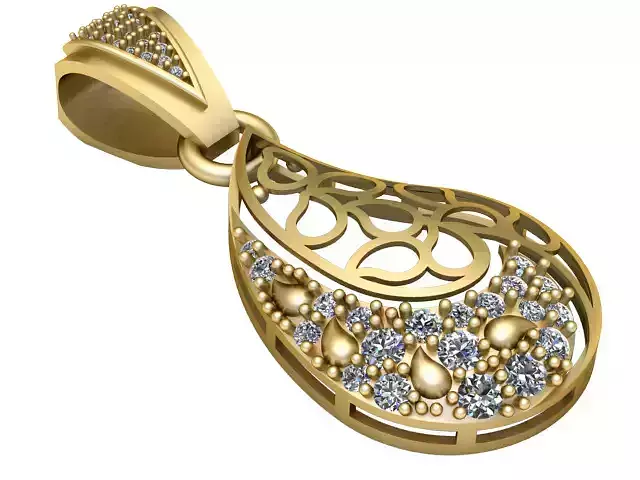 DIAMOND HEART PENDANT 3D PRINTABLE MODEL 