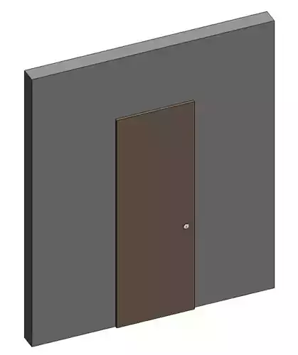 Single Pivot door NO FRAME Revit family Free 3D model