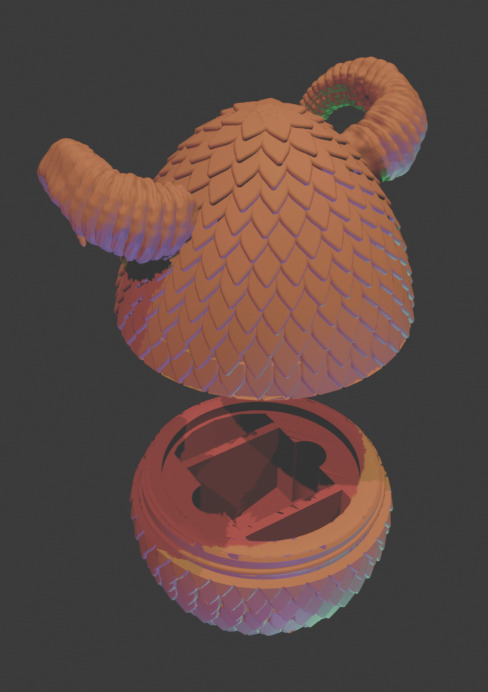 Magic the Gathering - Dragon Egg Deckbox and Dice Storage 3D print model_2