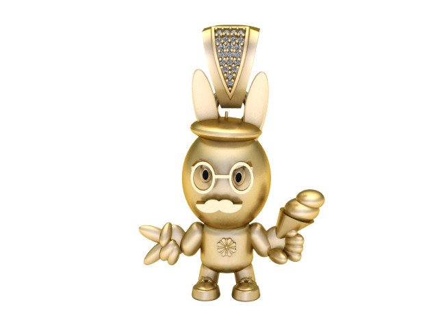 CARTOON EAT ICE CREAM PENDANT 3D PRINTABLE MODLE 3D print model_3