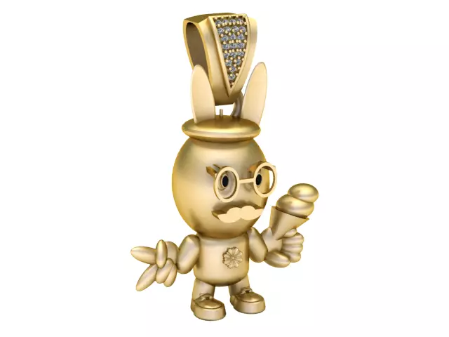 CARTOON EAT ICE CREAM PENDANT 3D PRINTABLE MODLE 3D print model_0