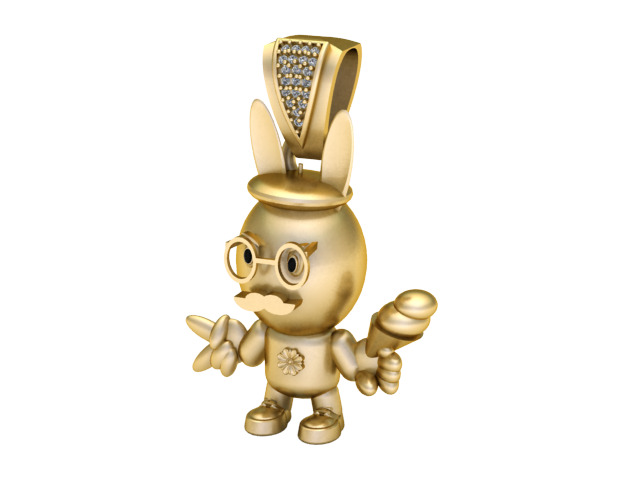 CARTOON EAT ICE CREAM PENDANT 3D PRINTABLE MODLE 3D print model_1