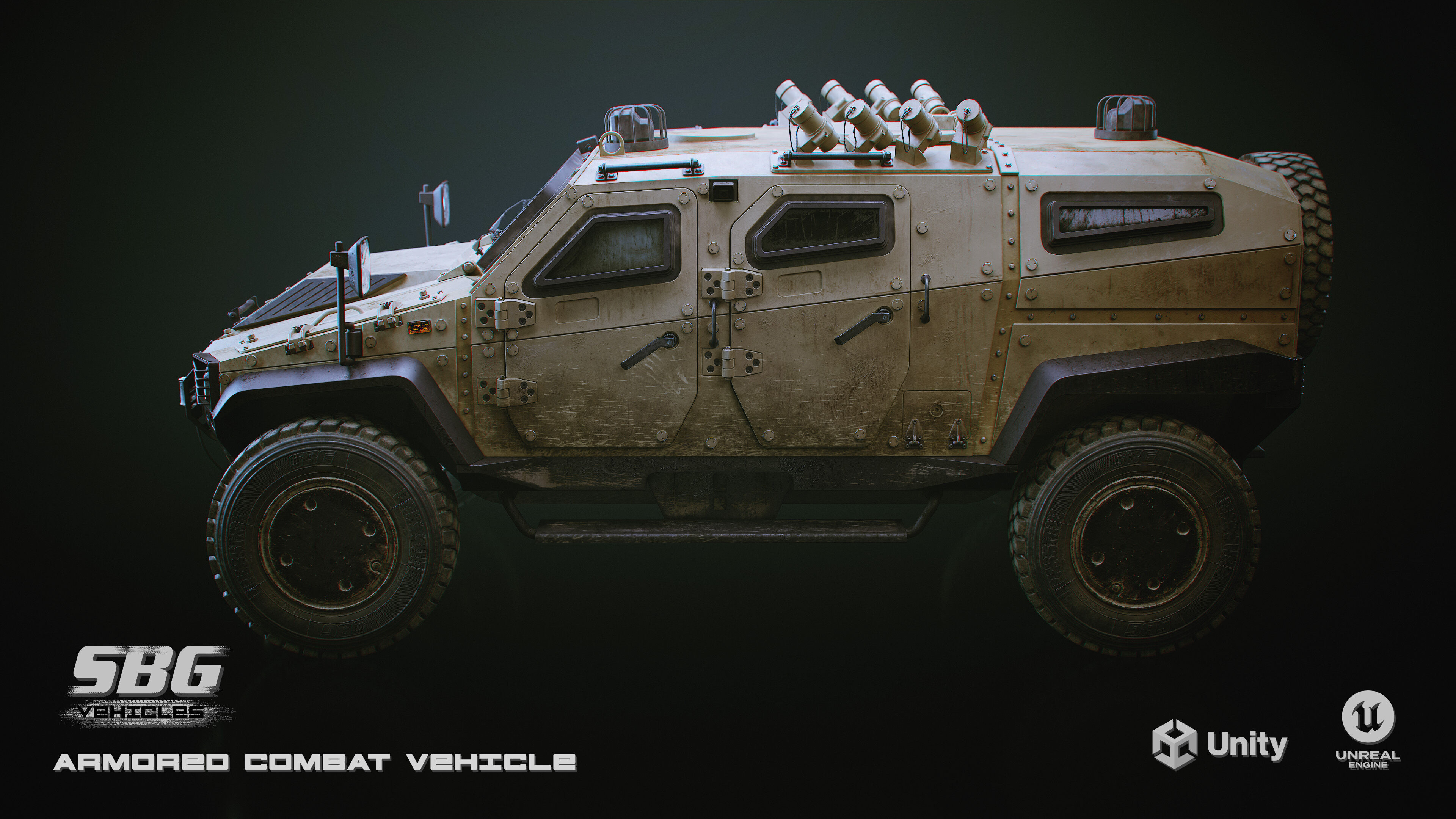 SBG Armored Combat Vehicle - Fortress On Wheels Edition Low-poly 3D model_10
