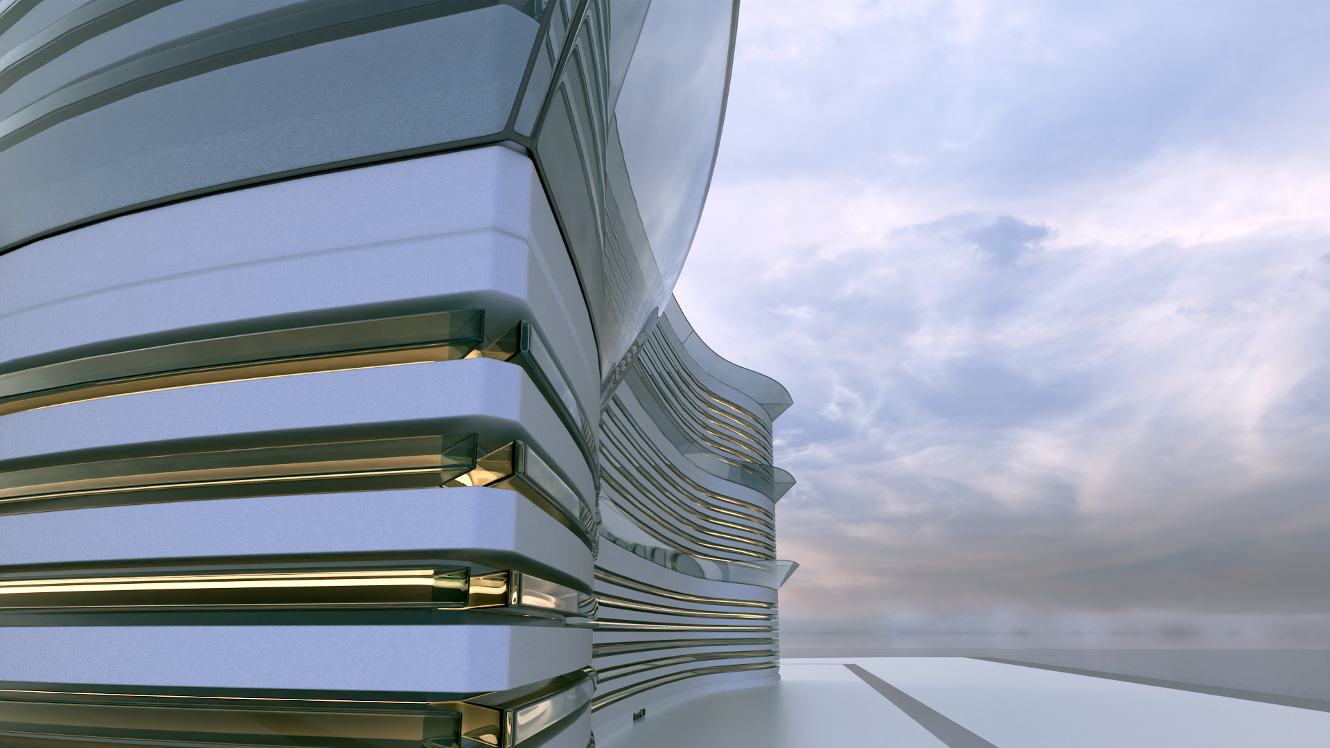 Futuristic Building Concept V2-06 3D model_11
