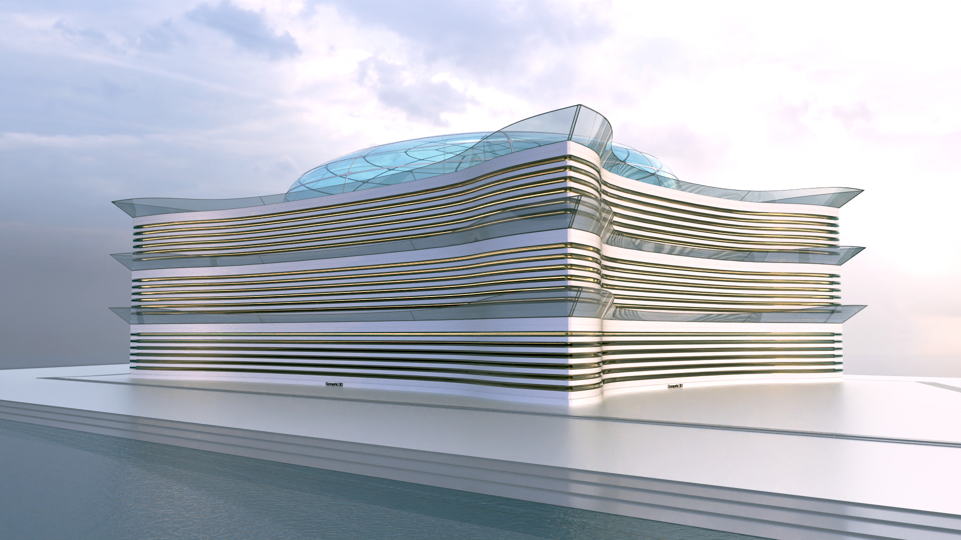 Futuristic Building Concept V2-06 3D model_4