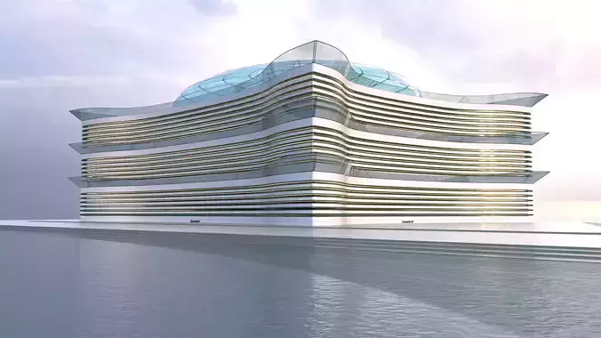 Futuristic Building Concept V2-06 3D model