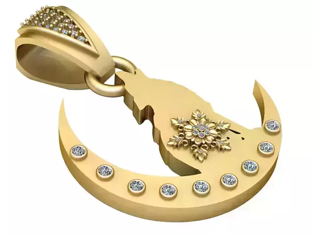 NIGHT CRECENT PENDANT 3D PRINTABLE MODEL