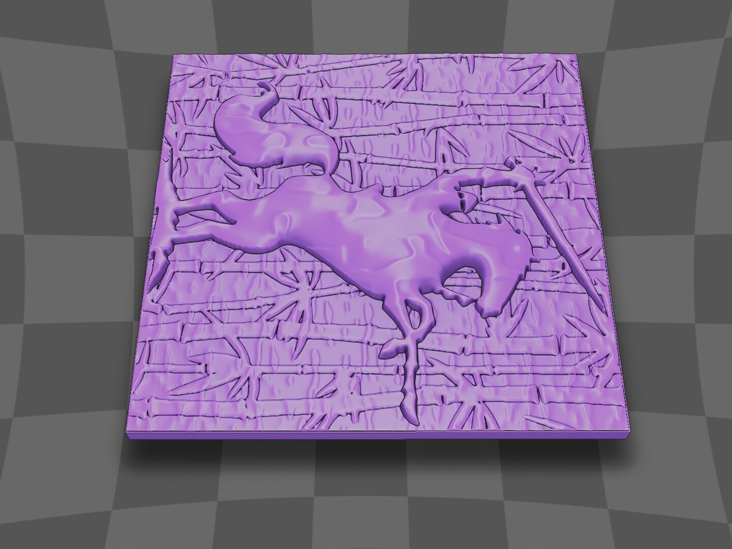 Knight fighting at the bamboo forest 3D print model_10