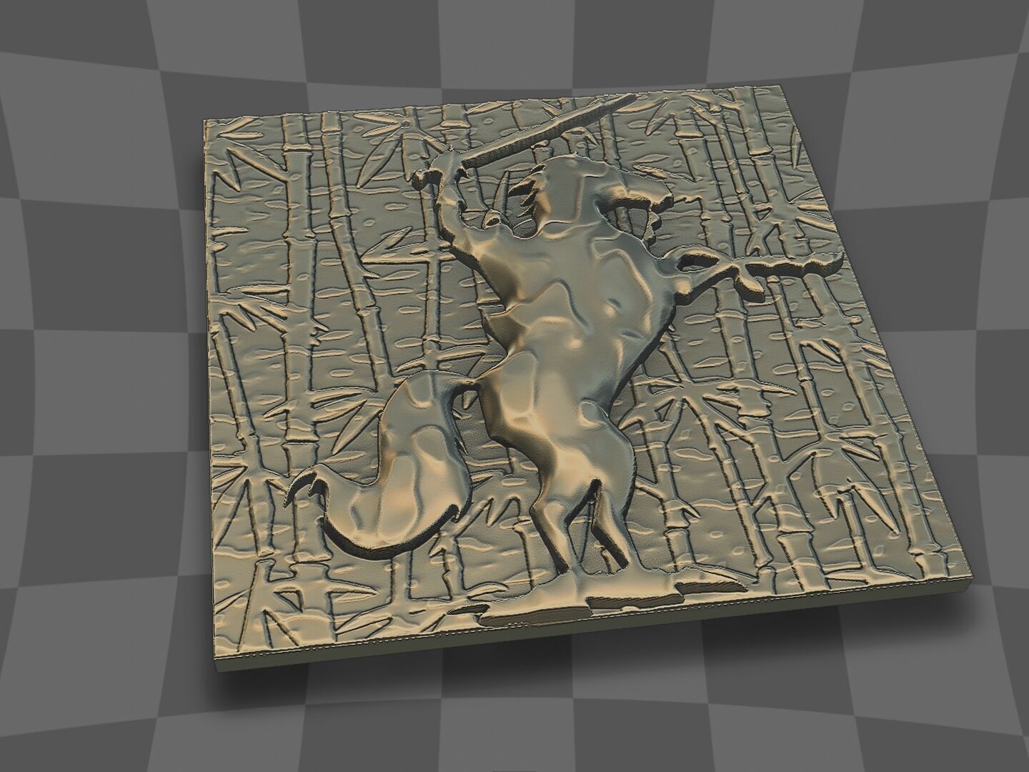 Knight fighting at the bamboo forest 3D print model_9