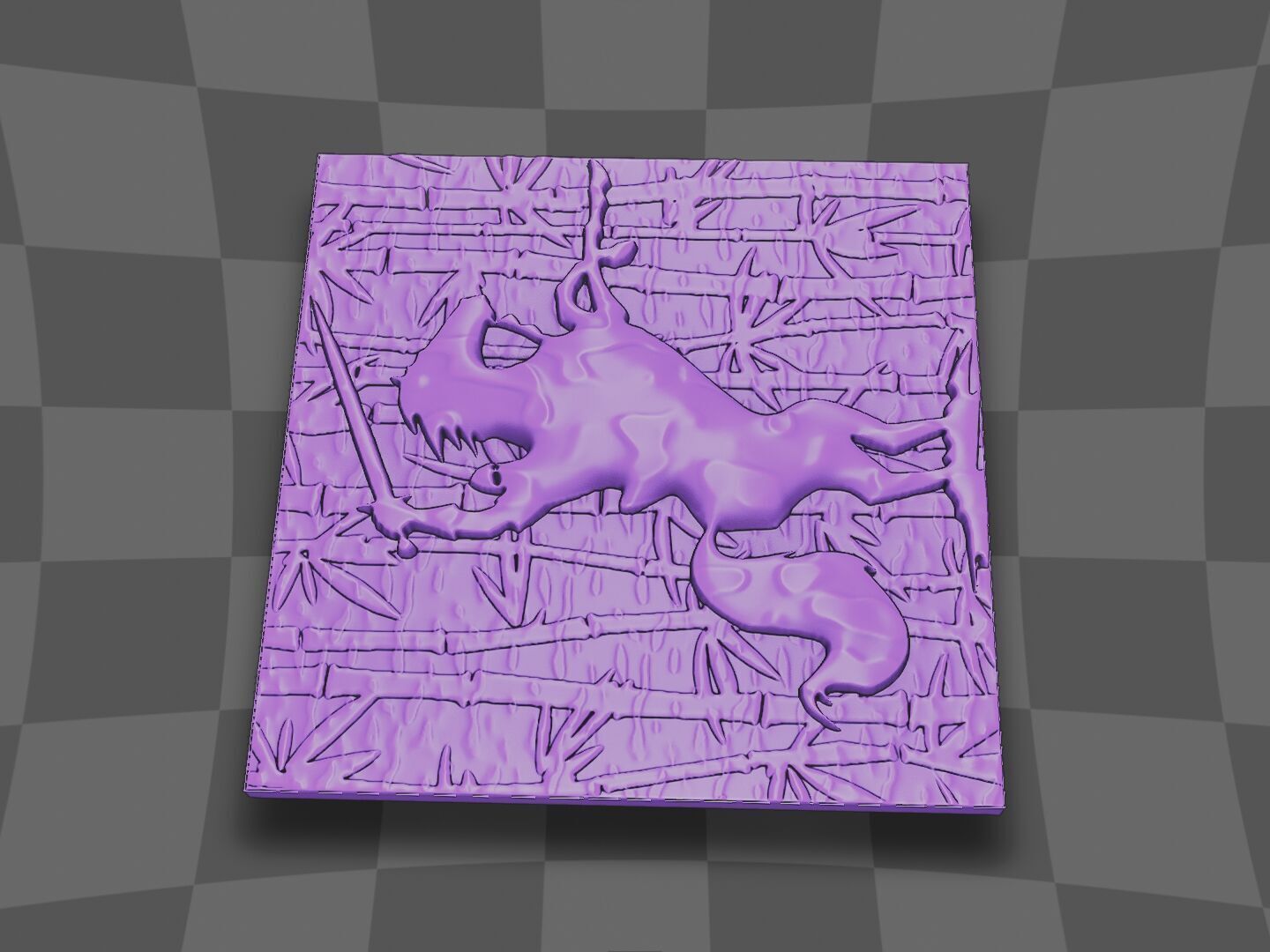 Knight fighting at the bamboo forest 3D print model_8