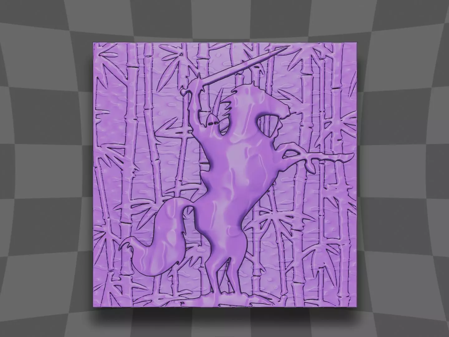 Knight fighting at the bamboo forest 3D print model_0