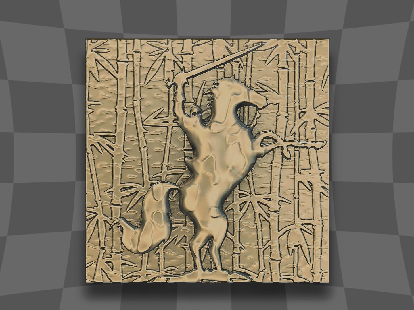 Knight fighting at the bamboo forest 3D print model_1