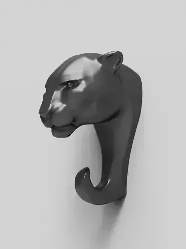 Panther Head Sculpture - Wall Hook