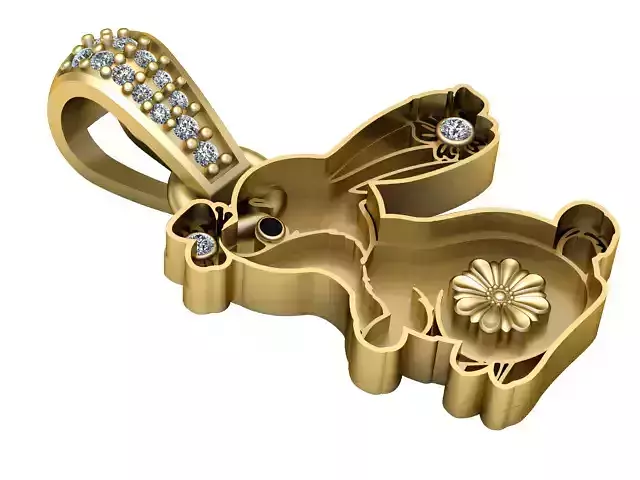 CUTE RABBIT PENDANT 3D PRINTABLE MODEL