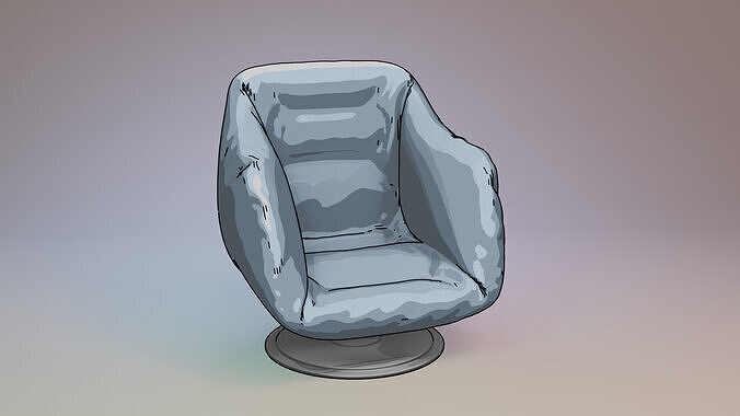 A stylized office chair Free low-poly 3D model