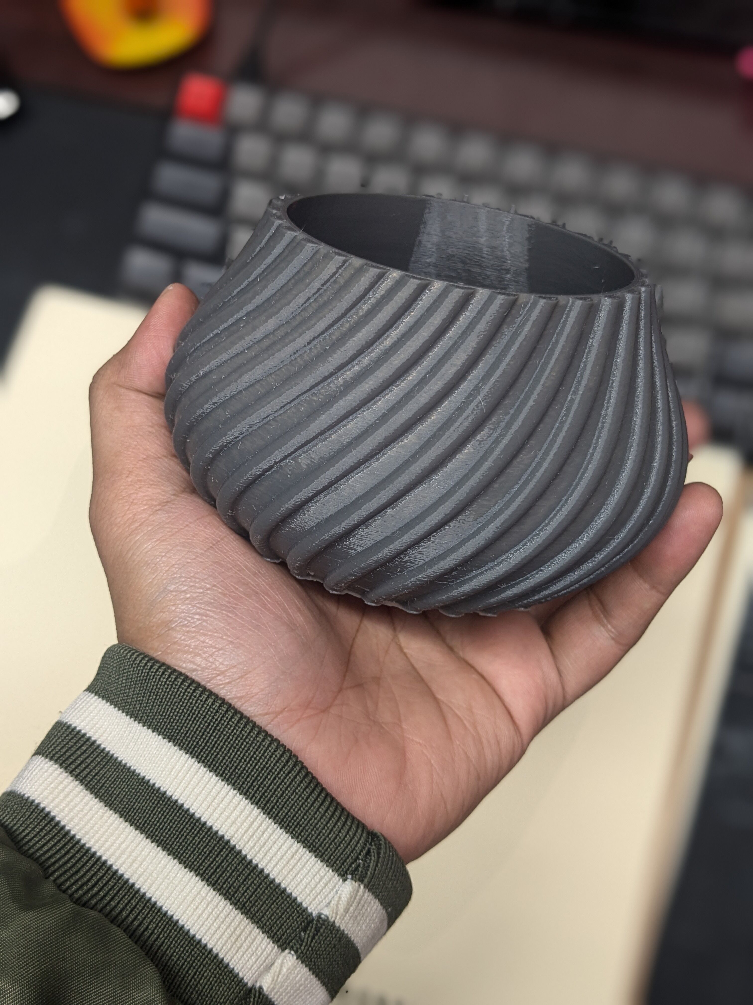 Spiral Cactus Pot A 3D Printed Minimalist Design Free 3D print model_1