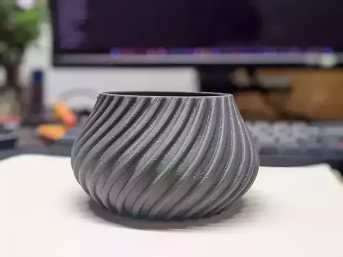 Spiral Cactus Pot  A 3D Printed Minimalist Design