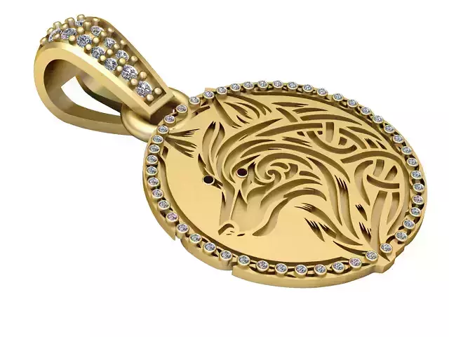 WOLF ANIMAL PENDANT 3D PRINTABLE MODEL