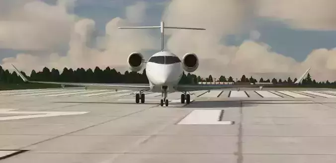 Bombardier Challenger 350 Business Jet in white