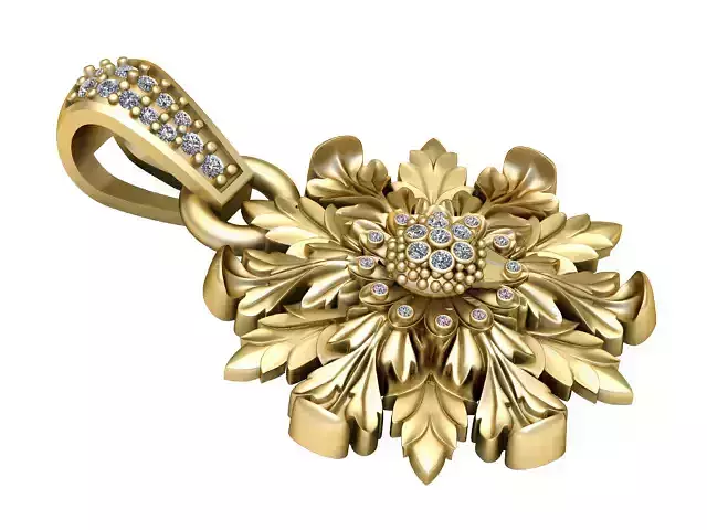 MOM FLOWER GOLD PENDANT 3D PRINTABLE MODEL 