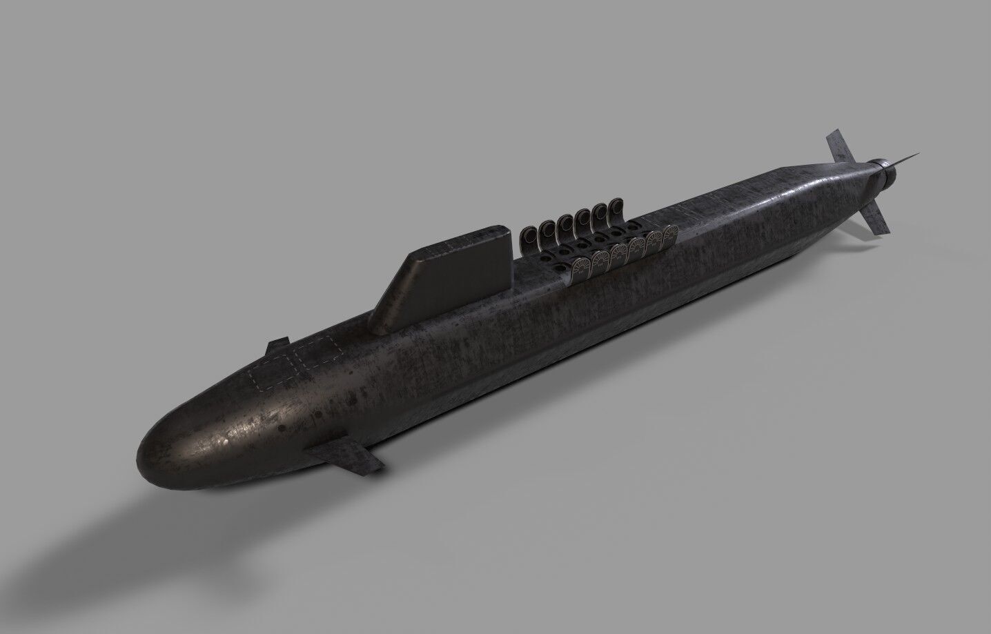 Dreadnought class submarine lowpoly Low-poly 3D model_14
