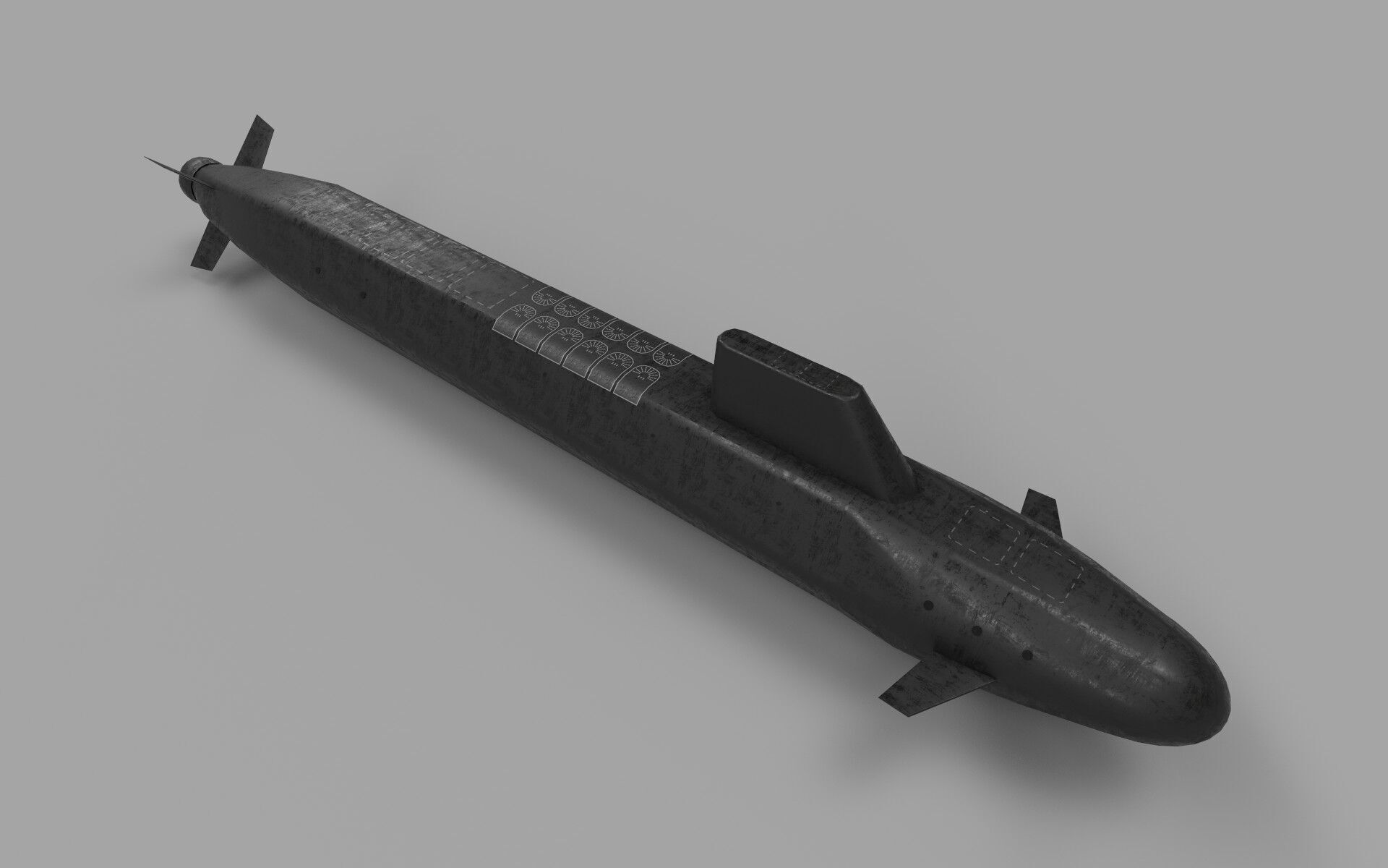 Dreadnought class submarine lowpoly Low-poly 3D model_6