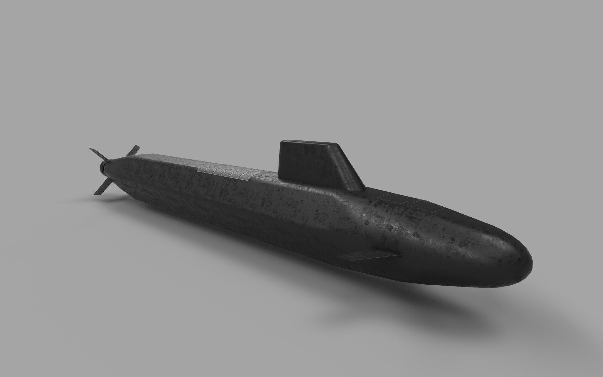 Dreadnought class submarine lowpoly Low-poly 3D model_3