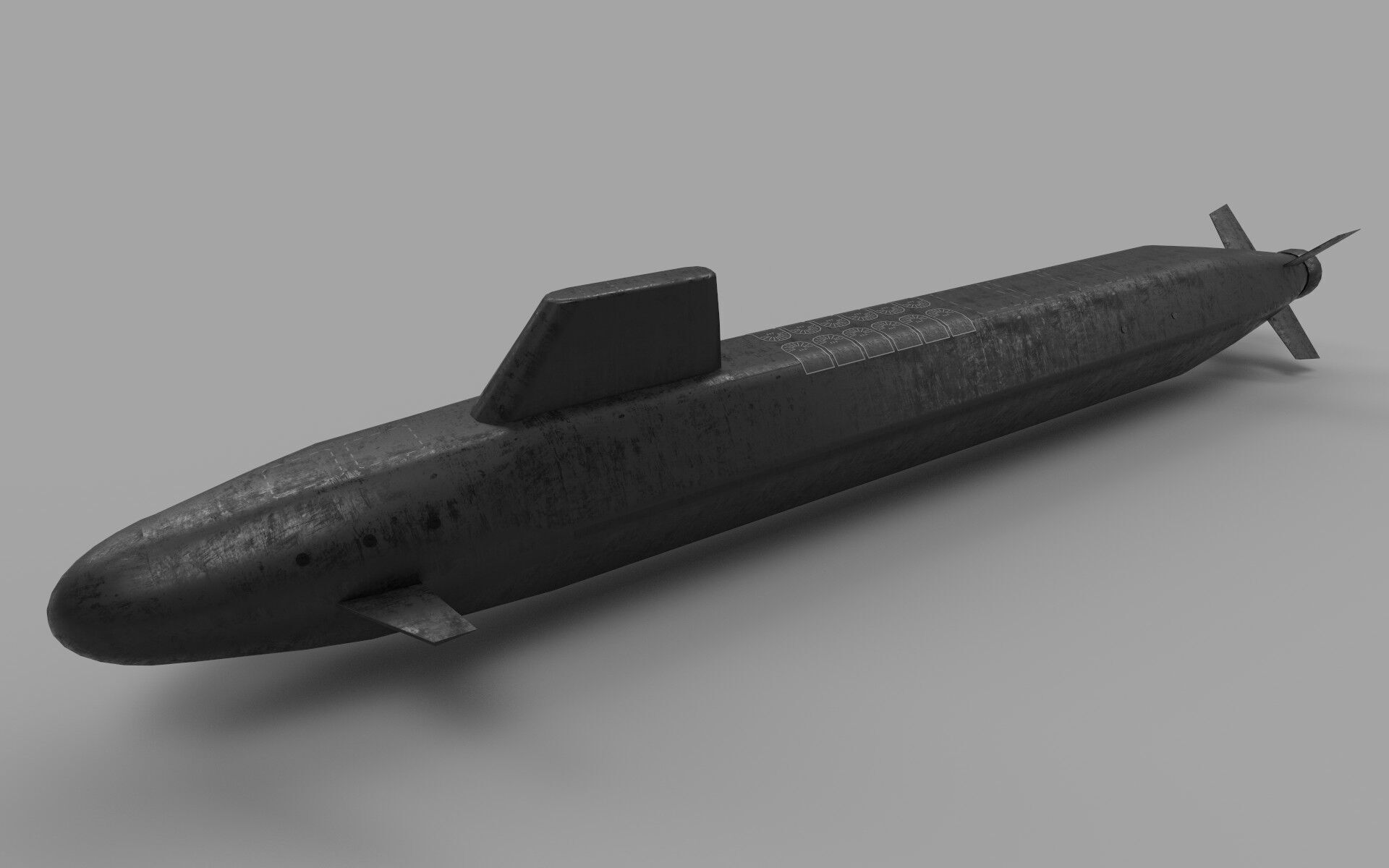 Dreadnought class submarine lowpoly Low-poly 3D model_11