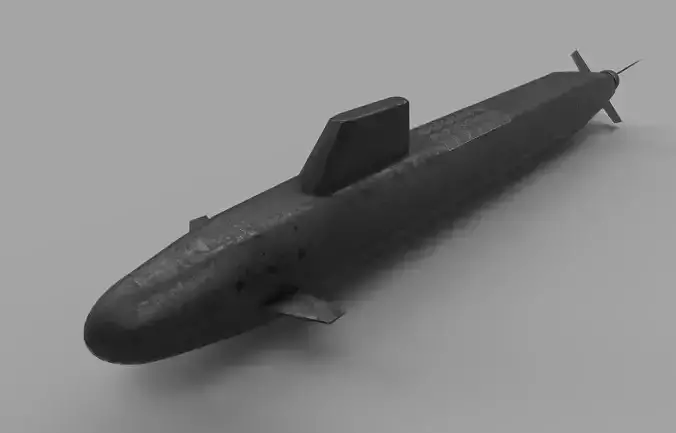 Dreadnought class submarine lowpoly Low-poly 3D model